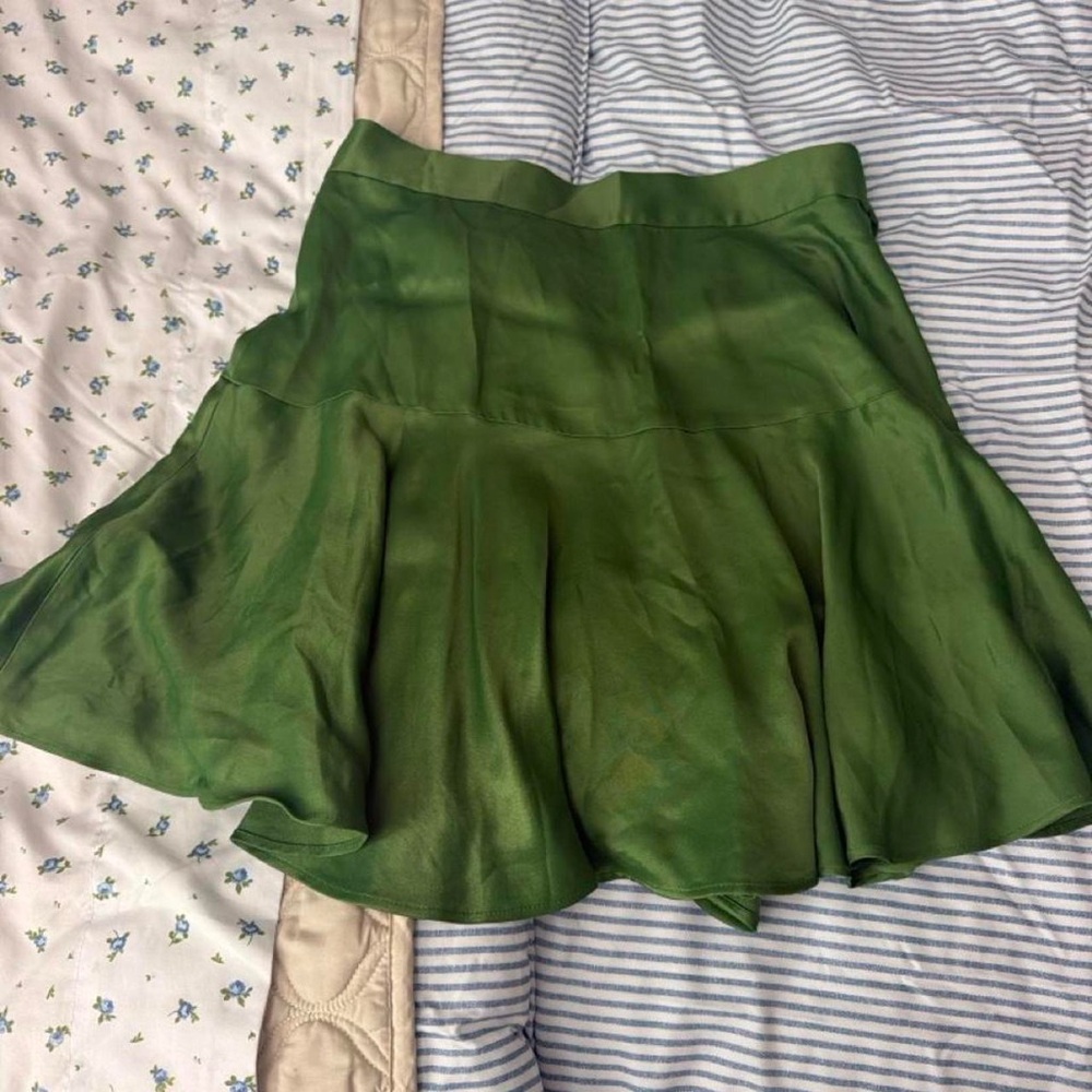 Zara Green Flared Skirt